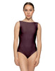Solid Lycra Boatneck Tank Leotard with High Back