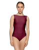 Solid Lycra Boatneck Tank Leotard with High Back