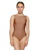 Solid Lycra Boatneck Tank Leotard with High Back