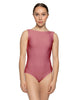 Solid Lycra Boatneck Tank Leotard with High Back