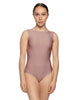Solid Lycra Boatneck Tank Leotard with High Back