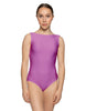 Solid Lycra Boatneck Tank Leotard with High Back