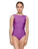 Solid Lycra Boatneck Tank Leotard with High Back