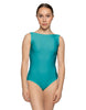 Solid Lycra Boatneck Tank Leotard with High Back