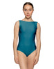 Solid Lycra Boatneck Tank Leotard with High Back