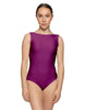Solid Lycra Boatneck Tank Leotard with High Back
