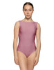 Solid Lycra Boatneck Tank Leotard with High Back