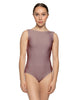 Solid Lycra Boatneck Tank Leotard with High Back