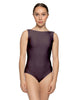 Solid Lycra Boatneck Tank Leotard with High Back