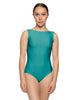 Solid Lycra Boatneck Tank Leotard with High Back