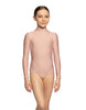 Solid Lycra LS Tneck Zipper Back Leotard