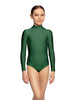 Solid Lycra LS Tneck Zipper Back Leotard