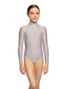Solid Lycra LS Tneck Zipper Back Leotard