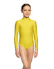 Solid Lycra LS Tneck Zipper Back Leotard