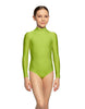 Solid Lycra LS Tneck Zipper Back Leotard