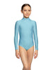 Solid Lycra LS Tneck Zipper Back Leotard