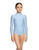 Solid Lycra LS Tneck Zipper Back Leotard