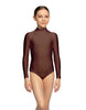 Solid Lycra LS Tneck Zipper Back Leotard