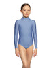 Solid Lycra LS Tneck Zipper Back Leotard