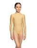 Solid Lycra LS Tneck Zipper Back Leotard