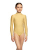 Solid Lycra LS Tneck Zipper Back Leotard