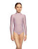 Solid Lycra LS Tneck Zipper Back Leotard