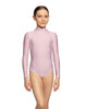 Solid Lycra LS Tneck Zipper Back Leotard