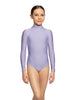 Solid Lycra LS Tneck Zipper Back Leotard