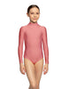 Solid Lycra LS Tneck Zipper Back Leotard