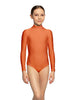 Solid Lycra LS Tneck Zipper Back Leotard