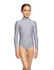 Solid Lycra LS Tneck Zipper Back Leotard