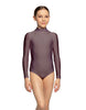 Solid Lycra LS Tneck Zipper Back Leotard