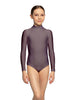 Solid Lycra LS Tneck Zipper Back Leotard