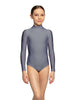 Solid Lycra LS Tneck Zipper Back Leotard