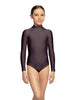 Solid Lycra LS Tneck Zipper Back Leotard