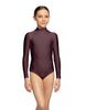 Solid Lycra LS Tneck Zipper Back Leotard