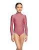 Solid Lycra LS Tneck Zipper Back Leotard