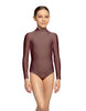 Solid Lycra LS Tneck Zipper Back Leotard