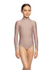 Solid Lycra LS Tneck Zipper Back Leotard