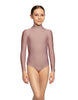 Solid Lycra LS Tneck Zipper Back Leotard