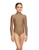 Solid Lycra LS Tneck Zipper Back Leotard