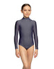 Solid Lycra LS Tneck Zipper Back Leotard