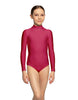 Solid Lycra LS Tneck Zipper Back Leotard
