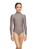Solid Lycra LS Tneck Zipper Back Leotard