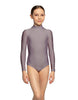 Solid Lycra LS Tneck Zipper Back Leotard