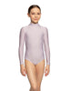 Solid Lycra LS Tneck Zipper Back Leotard