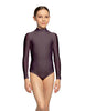 Solid Lycra LS Tneck Zipper Back Leotard