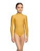 Solid Lycra LS Tneck Zipper Back Leotard