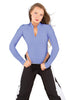 Solid Lycra LS TNeck Zipper Front Leotard High Cut Leg