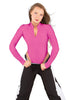 Solid Lycra LS TNeck Zipper Front Leotard High Cut Leg